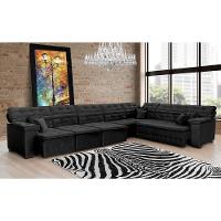 Sofá Magno 4.57x2.37m De Canto, Retrátil E Reclinável - Preto - 14