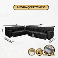 Sofá Magno 4.57x2.37m De Canto, Retrátil E Reclinável - Preto - 17