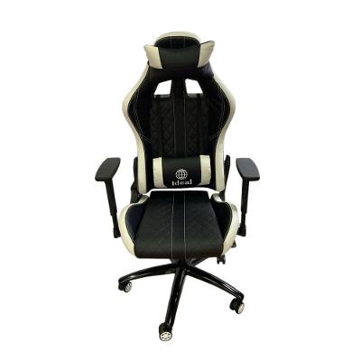 Cadeira Gamer Ergonômica com Revestimento em Couro Sintético Ajuste de Altura Preto