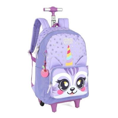 Mochila Rodinha Luxcel Up4you Alça Unicórnio Pet Poliéster Lilás Infantil Feminino 22,5L