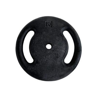 Anilha Ferro Fundido Pintado Profissional Alça Lateral Preto 20kg Anilhas Fitness