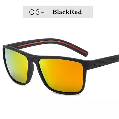 Óculos de Sol Quadrado Elashopp C3 Plástico Preto Unissex Polarizado 58MM