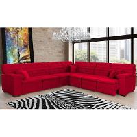 Sofá Magno 3.77x3.32m De Canto, Retrátil E Reclinável - Vermelho - 6
