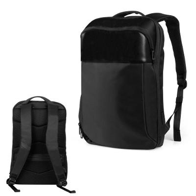 Mochila para Notebook Premium Poliéster Preto com Porta USB e Engate para Mala de Viagem Masculino
