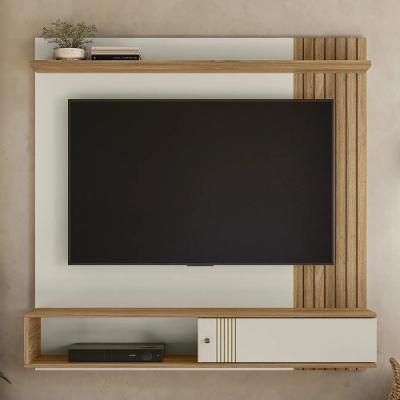 Painel TV 55 Pol e Bancada Suspensa Romeo Off-Nature Flex Z49 136CM MDF-MDP Off White Mpozenato