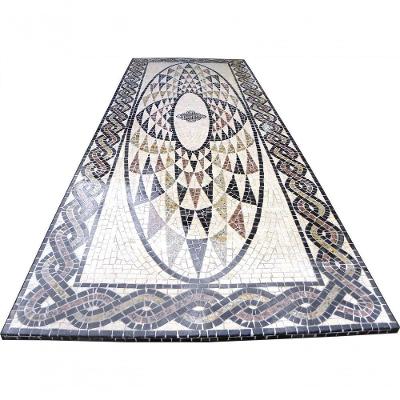 Tampo de Mesa Semente de Girassol Retangular em Mosaico Bege Mosaico 200CM