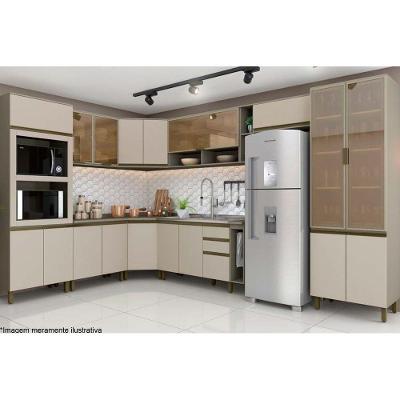 Cozinha Completa Connect C15P02 3 Portas 2 Gavetas MDF 120CM Amarelo com Cristal