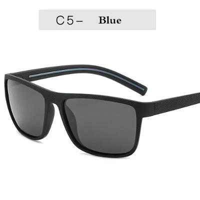 Óculos de Sol Quadrado Elashopp C5 em Plástico Preto com Lentes Polarizadas Unissex
