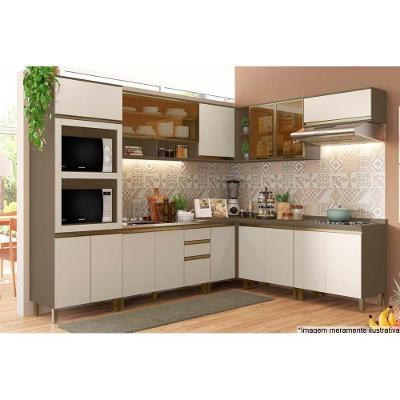 Cozinha Completa Connect C13P02 3 Portas 2 Gavetas MDF 120CM Bege