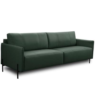 Sofá Italy L06 4 Lugares Fixo 264CM Verde Escuro Couro Lyam Decor