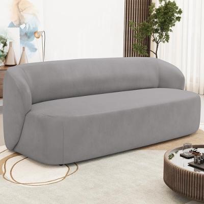 Sofá Heidy 2 Lugares Fixo 170CM Cinza Veludo Orgânico para Sala de Estar Lyam Decor