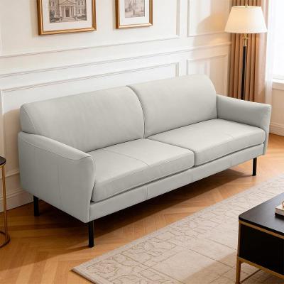 Sofa Nunno F04 3 Lugares Fixo 200CM Cinza Courissimo Gelo Lyam Decor