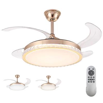 Ventilador de Teto com LED Economia Solar 60W 50CM 4 Pás 6 Velocidades Branco FL03 Cristal Bivolt