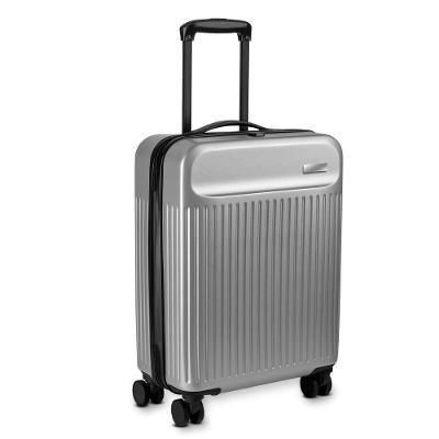 Mala de Bordo 40L ABS com Saida USB e Abertura Frontal com Ziper Easy Travel Prata