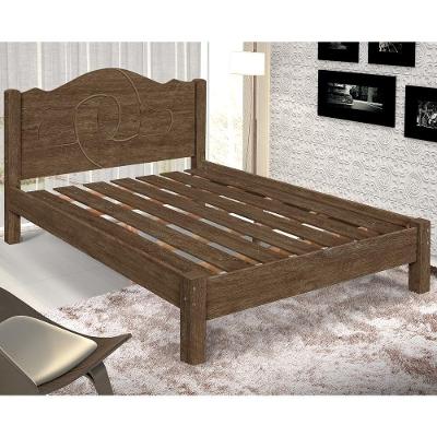 Cama Casal Bosque Alto com Cabeceira MDF Mocaccino Casah