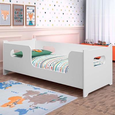 Cama Montessoriana Solteiro Estrutura MDF MDP Branco Gabrielli Móveis