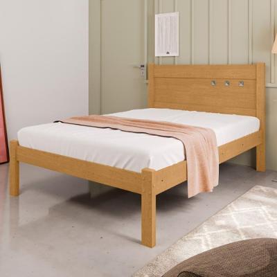 Cama Casal Pérola Naturalle Off White MDF 200kg Marrom Framar