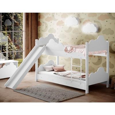 Beliche Infantil Ayla Sonhos de Luz com Escorregador MDF Branco Divaloto Móveis