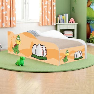 Cama Infantil Mini Cama Dinossauro Bebê MDF Amarelo Solteiro Casah