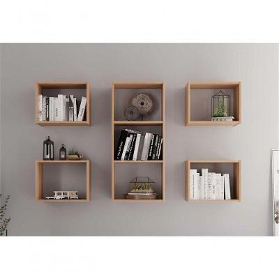 Nicho Decorativo Horizon 7 Compartimentos Retangular MDP Organizacao Escritorio Amadeirado Plata