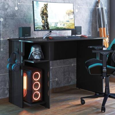 Mesa Gamer Retangular Mesa Gamer com Suporte de Fone Zalie MDF MDP 114CM Preto Qmovi