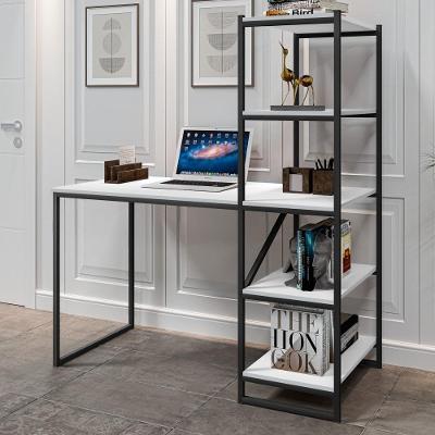 Mesa para Escritório Retangular Alela Industrial MDF MDP 130CM Preto Branco Art Panta