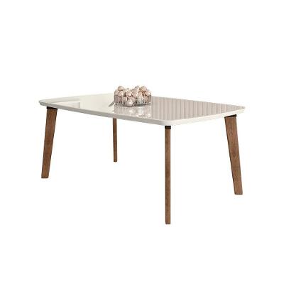 Mesa de Jantar Mesa de Jantar 1,70 X 0,90 4 Lugares Retangular MDF Off White RV Móveis