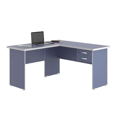 Mesa em l Luca com Gaveteiro Carper Moderno 2 Gavetas MDP Azul Plata Móveis