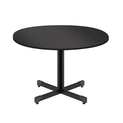 Mesa de Reunião Redonda Kaleb Executiva Moderno sem Gavetas MDP BP 120CM Preto Onix