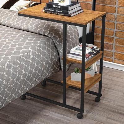 Mesa de Apoio para Cama Miti sem Gavetas MDF MDP Industrial Preto Canela Art Panta