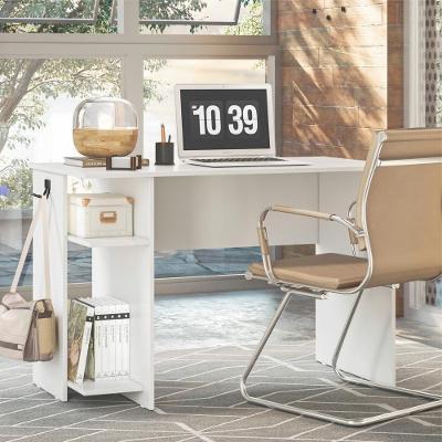 Escrivaninha Retangular Lótus Prime para Escritório Moderno MDP 114CM Branco