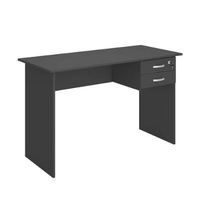Escrivaninha Retangular Estela com Gaveteiro 2 Gavetas 120CM Preto Onix Casah