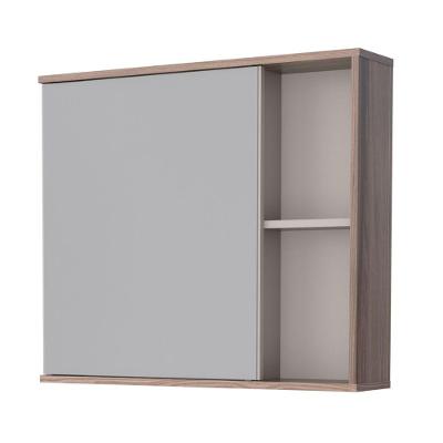 Espelheira Linea 1 Porta 2 Prateleiras Madeira 60CM Nude Casah