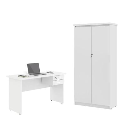 Escrivaninha com Armário Nina2 2 Portas 2 Gavetas 120CM Branco Casah