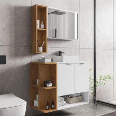 Gabinete com Espelheira para Banheiro Naturale 2 Portas 1 Prateleira MDP 54CM Branco Natural OFT