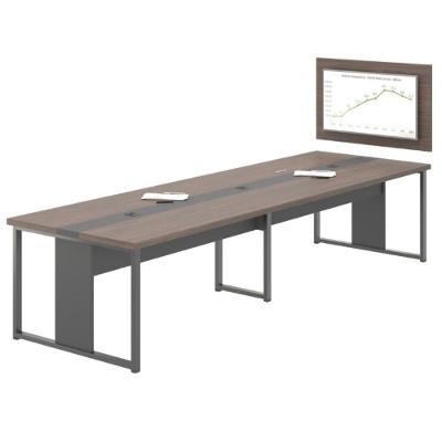 Conjunto para Escritório Marora Mesa de Reunião e Painel para TV MDP 360CM Freijó Preto Casah