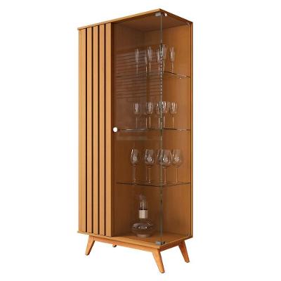 Cristaleira Nexus 2 Portas 3 Prateleiras MDP 80CM Nature Marrom Bechara