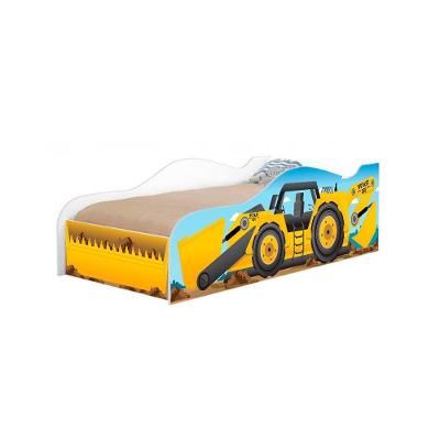 Cama Infantil Escavaderia Carro com Grade de Proteção MDF Branco Casah