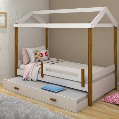 Bicama Solteiro Montessoriana Isa com Colchão MDF Branco Divaloto Móveis