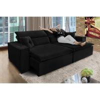 Sofá Londres 2.70m Retrátil E Reclinável Pillow Top - Preto - 8