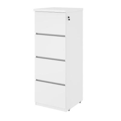 Arquivo Gaveteiro Helena 4 Gavetas MDP com Chave Branco Plata Móveis