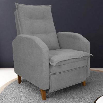 Poltrona Reclinável Milan Tecido Boucle Espuma D23 Cinza Matrix