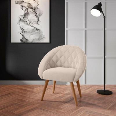 Poltrona Vila Serena Conforto Tecido Inca Estrutura Madeira Pés Maciços Areia Framar 76CM 120KG