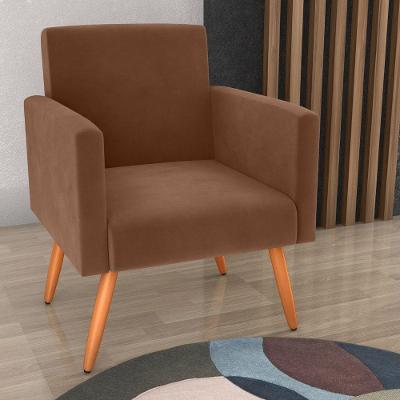 Poltrona Mila para Sala Veludo Conforto Assento D20 Ferrugem Matrix 110kg