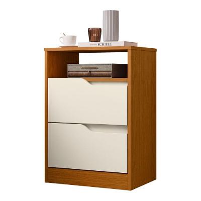 Mesa de Cabeceira Flora 2 Gavetas Cinamomo Off White Albatroz Móveis