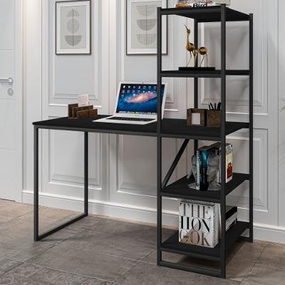 Mesa para Escritório Retangular Alero Industrial 5 Prateleiras MDP 130CM Preto Art Panta