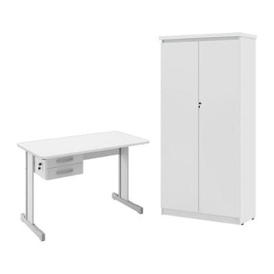Conjunto para Escritório Lumeus 2 Portas 2 Gavetas MDP 120CM Branco Casah