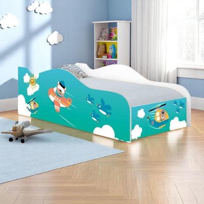 Cama Solteiro Infantil Patrulha Animal com Adesivo MDF Branco Casah