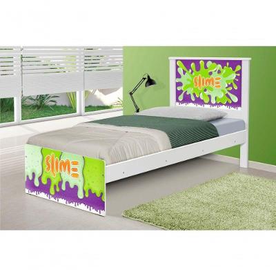 Cama Solteiro Juvenil Slime Menino com Colchão MDF-MDP Branco Casah