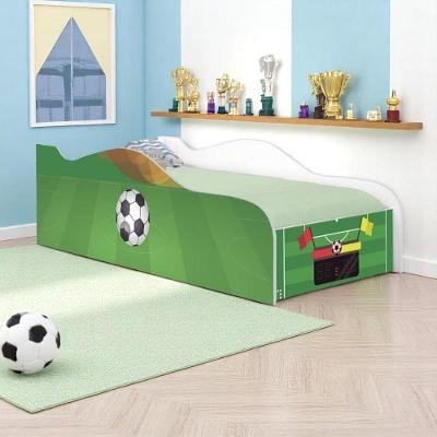 Cama Solteiro Infantil Campo de Futebol MDF Branco Casah